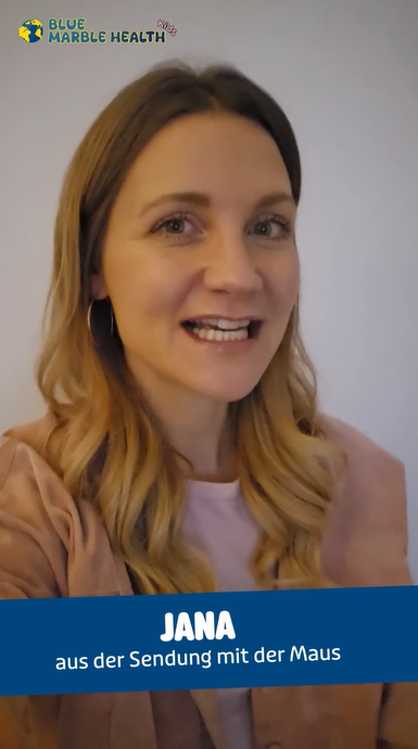 Jana Forkel, Patin von BLUE MARBLE HEALTH – bekannt aus der Sendung mit der Maus